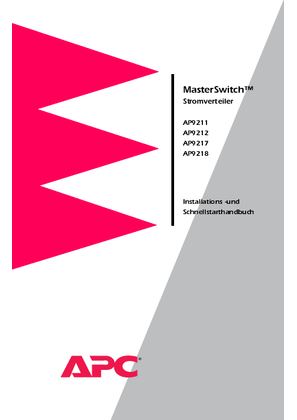 Switched Rack PDU MasterSwitch (Handbuch)