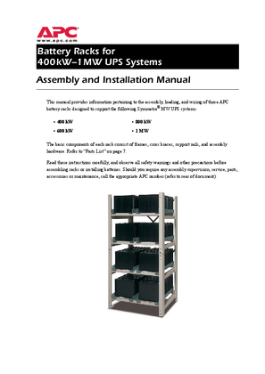 Symmetra Battery Systems Rack Kit 230 V, 400 V (Manual)