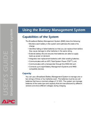 Battery Management System for Broadband and CATV (Online Guide)