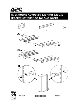 Rack LCD Monitor Keyboard Mouse Bracket Installation for Sun Racks (Sheet)