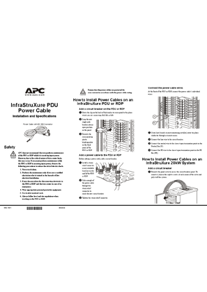 Power Distribution Unit Accessories InfraStruXure PDU Power Cables 20 A, 30 A (Sheet)