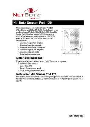 NetBotz Accessories & Sensors : Sensor Pod 120 Overview (Sheet)