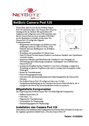 NetBotz Surveillance: Camera Pod 120 (Infoblatt)