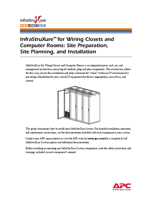 InfraStruXure for Server Rooms 120 V, 208 V (Manual)