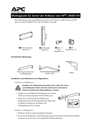 Gehäuse und Zubehör, HP-Kompatibilitätshalterung (Infoblatt)