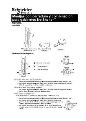 Combination Door Lock Handles for NetShelterT Cabinets