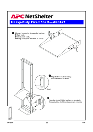 NetShelter Open Frame Rack Accessories Heavy-Duty, 2-Post Rack (Sheet)