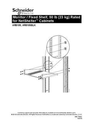 Monitor / Fixed Shelf, 50 lb Rated for NetShelter™ Cabinets