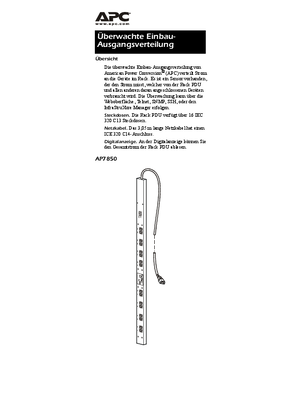 Metered Rack PDU AP7850 (Infoblatt)