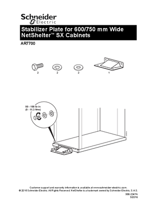 Stabilizer Plate for 600/750 mm Wide NetShelter™ Cabinets