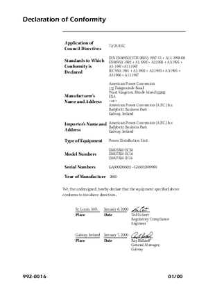 Rack PDU Accessories Dell PDU Declaration of Conformity (Sheet)