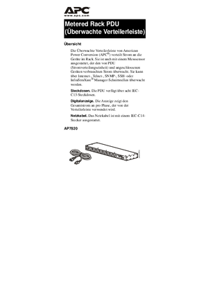 Metered Rack PDU AP7820 (Infoblatt)