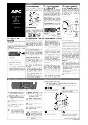 Back-UPS ES 350/500 230 V (Sheet)