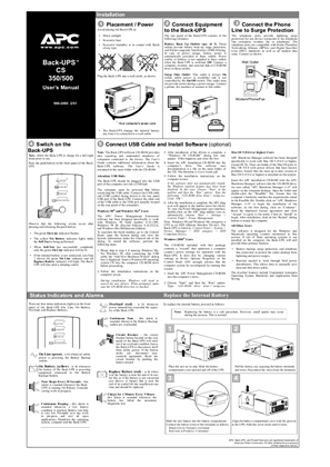 Back-UPS CS 350/500 230 V (Sheet)