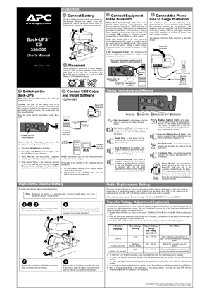 Back-UPS ES 350/500 230 V (Sheet)