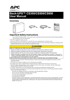 Back-UPS CS 230 V (Manual)