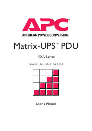 Matrix-UPS Accessories : MXA PDU (Manual)