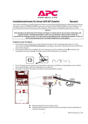 Smart-UPS DP Accessories (Sheet)