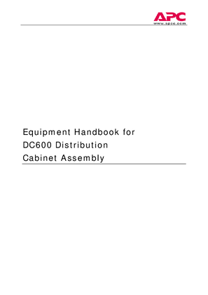 Battery Racks/Cabinets DC600 Distribution Cabinet (Manual)