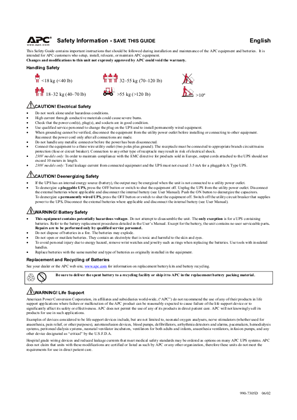 Smart-UPS Safety Guide - Smart-UPS & Back-UPS (Sheet)