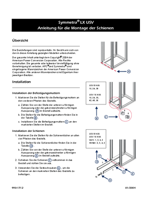 Symmetra LX USV & Extended Run Rail Kit v.1 (Handbuch)