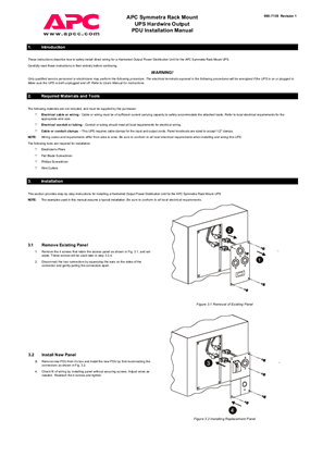 Symmetra Accessories : Rack-Mount Hardwire Kit (Sheet)