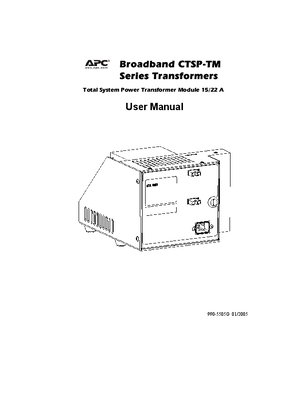 TSP/Total System Power Broadband CTSP-TM Transformer, 15/22 A (Manual)
