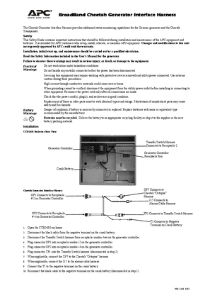TSP/Total System Power : Cheetah Generator Interface Harness (Sheet)