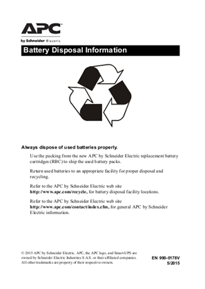 Used Battery Recycle Information