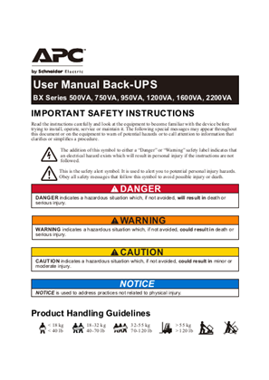 User Manual for BX Series 500/750/950/1200/1600/2200 VA