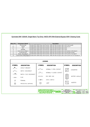 SYMF1200KTH1C1EBS - Symmetra MW 1200kW, Single Mains Top Entry 1MOD UPS With External Bypass SSW