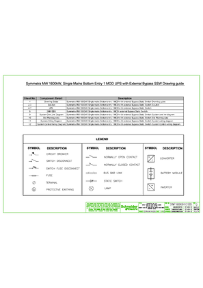 SYMF1600KBH1C1EBS - Symmetra MW 1600kW, Single Mains Bottom Entry 1 MOD UPS with External Bypass SSW