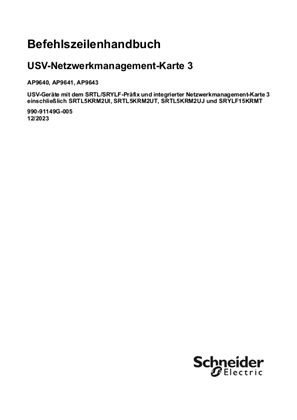 Befehlszeilenhandbuch für die USV-Netzwerkmanagement-Karte 3