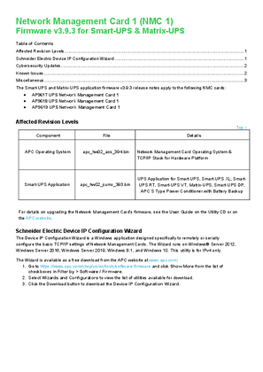 Network Management Card 1 - Release Notes