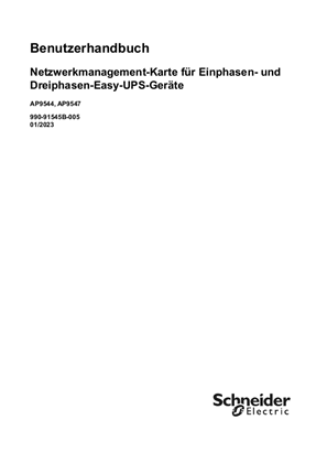 Benutzerhandbuch für die Netzwerkmanagement-Karte für Einphasen- und Dreiphasen-Easy-UPS-Geräte