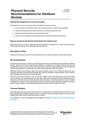 Physical Security Recommendations for Hardware Devices