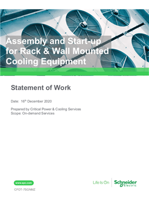 Assembly and Start-up for Rack & Wall Mounted Cooling Equipment
