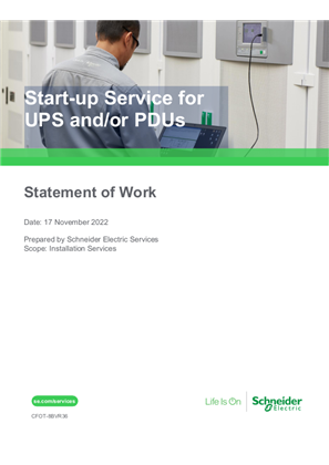 Start-up Service for UPS & PDU
