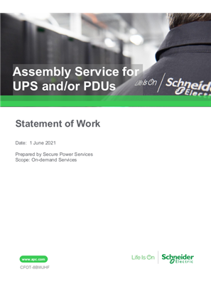 Assembly Service for UPS and/or PDUs