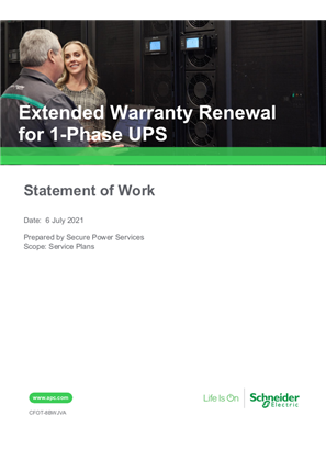 Extended Warranty Renewal for 1-Phase UPS
