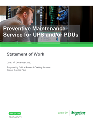 Preventive Maintenance Service for UPS and/or PDUs