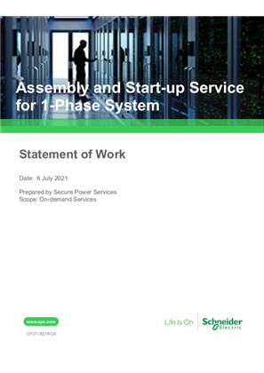 Assembly and Start-up Service  for 1-Phase System