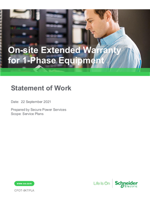 On-site Extended Warranty Service for Single Phase Equipment