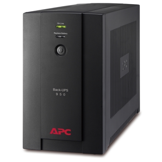 ИБП APC Back-UPS 950 ВА, 230 В, авторегулировка напряжения, разъемы IEC Вид спереди слева