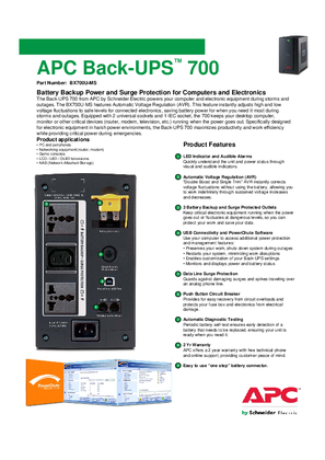 Back-UPS BX700U-MS Specification Sheet