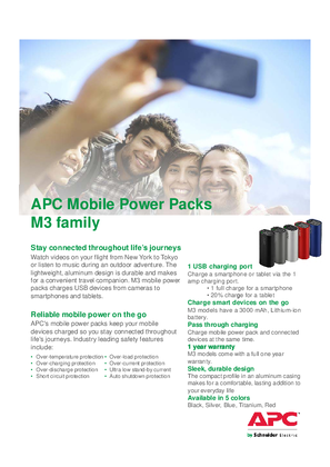 Mobile Power Packs M3 Family Specification Sheet