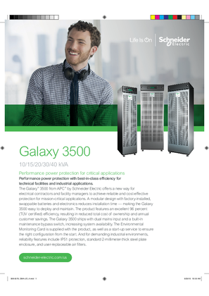 Galaxy 3500 Product Brochure 400V - 50Hz