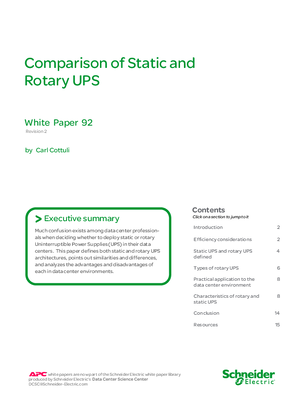 Comparison of Static and Rotary UPS