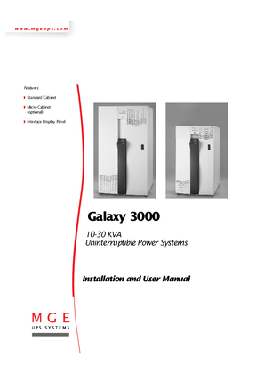 MGE Galaxy 3000 10-30kVA Installation and Users Manual