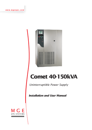 MGE Comet 40-150kVA Installation and User Manual